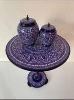 Naqshi Art Wooden Table Set – Hand-Carved Traditional Décor - Image 4