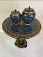Naqshi Art Wooden Table Set – Hand-Carved Traditional Décor